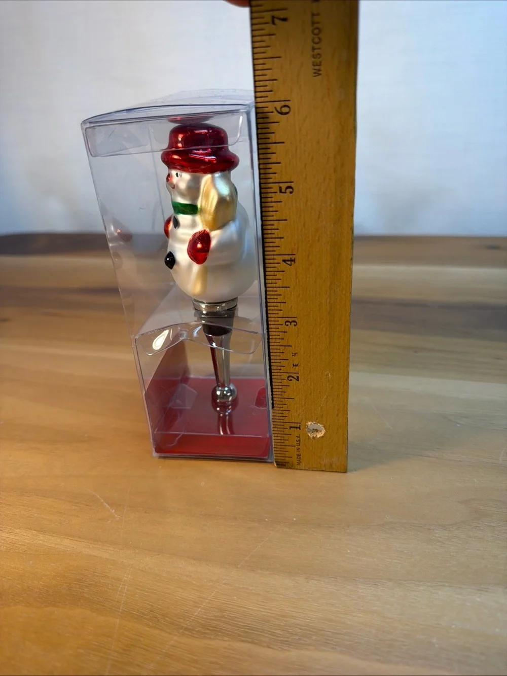 New Pier 1 Imports Christmas Snowman Wine Bottle Stopper Night Bar Decor